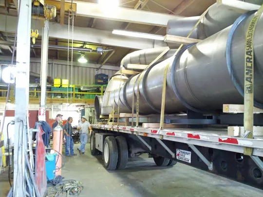 Large duct loaded for delivery