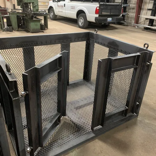 Steel frame with expanded mesh