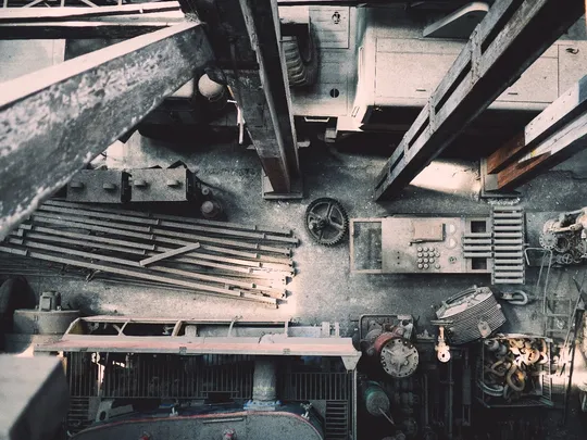 Overhead view of the shop floor