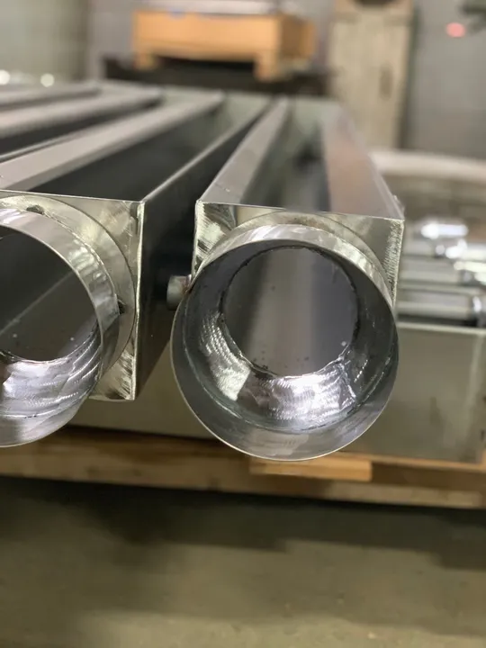 Square tube with flanged ends